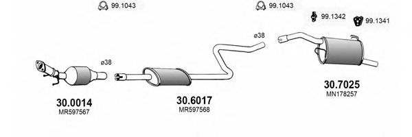 ASSO ART3458 Exhaust System